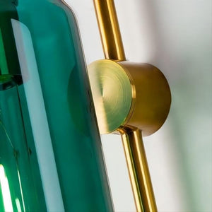 LED Cylinder Wall Light Modern Brass Glass Sconce for Bedroom