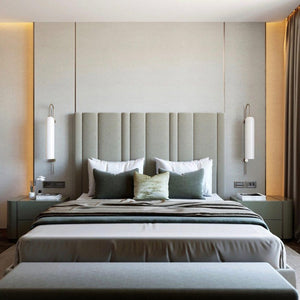 LED Cylinder Wall Light Modern Brass Glass Sconce for Bedroom