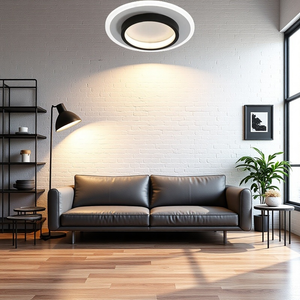 Modern Round Ring Metal Acrylic Ceiling Light