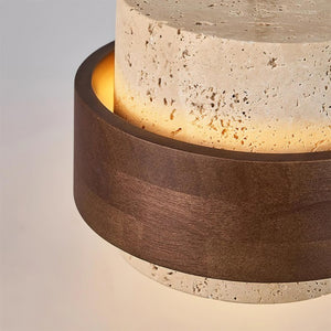 Natural Travertine Cylinder Pendant Light