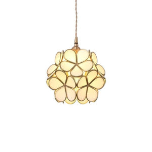 Modern Brass Flower Glass Pendant Light
