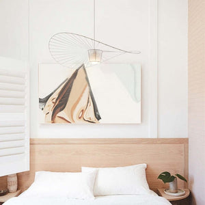 Vintage-Inspired Straw Hat Pendant Light