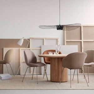 Vintage-Inspired Straw Hat Pendant Light