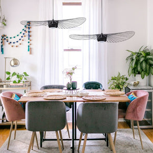 Vintage-Inspired Straw Hat Pendant Light