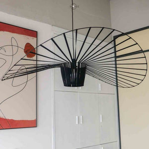 Vintage-Inspired Straw Hat Pendant Light