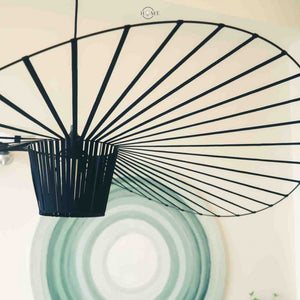 Vintage-Inspired Straw Hat Pendant Light