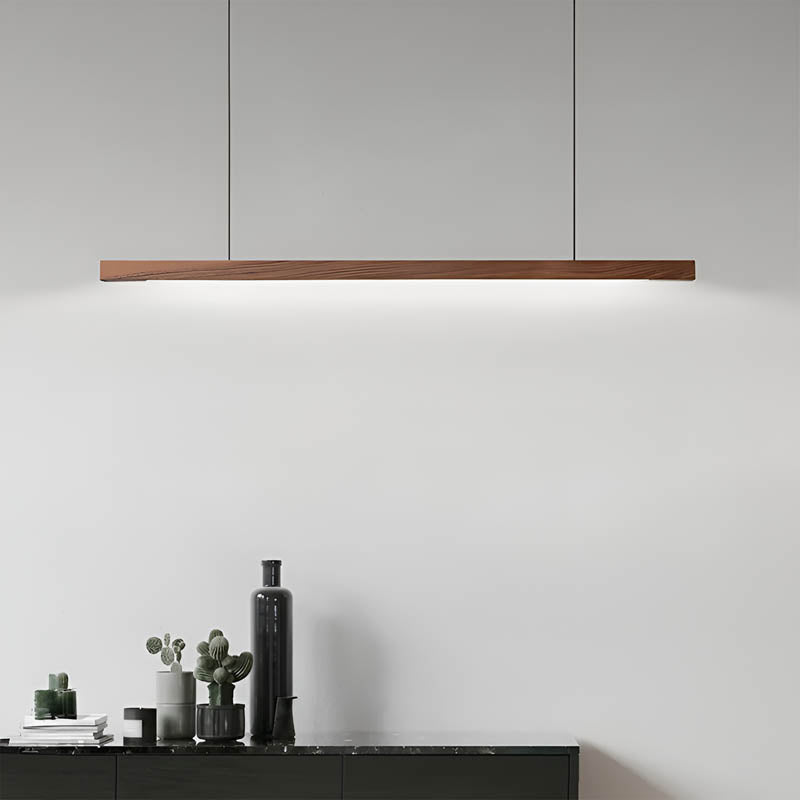Modern Wooden Linear Pendant Light