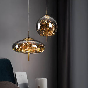 Modern Glass LED Pendant Light with Artistic Bubble Design