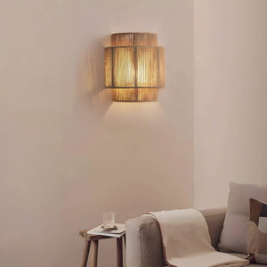 Modern Wall Light with Woven Hemp Rope Design