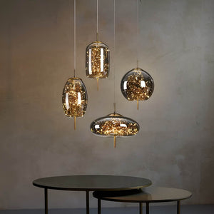 Modern Glass LED Pendant Light with Artistic Bubble Design