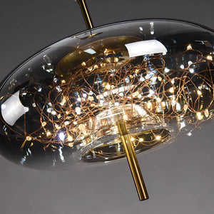 Modern Glass LED Pendant Light with Artistic Bubble Design