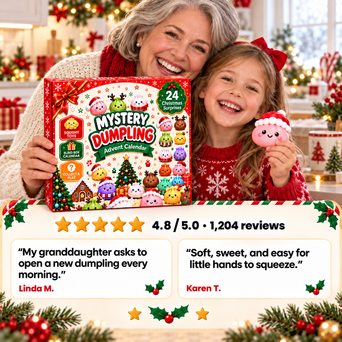 Squishy Dumpling Advent Calendar - 2026 Christmas Countdown