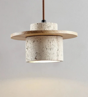 Modern Chic Travertine Pendant Light
