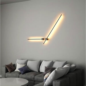 Modern LED Wall Light Minimalist Black Linear Sconce for Bedroom and Living Room
