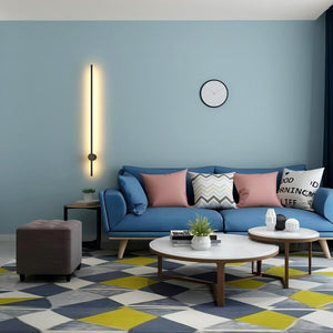 Modern LED Wall Light Minimalist Black Linear Sconce for Bedroom and Living Room