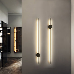 Modern LED Wall Light Minimalist Black Linear Sconce for Bedroom and Living Room