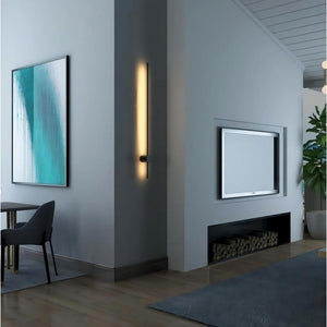Modern LED Wall Light Minimalist Black Linear Sconce for Bedroom and Living Room