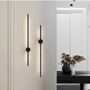 Modern LED Wall Light Minimalist Black Linear Sconce for Bedroom and Living Room