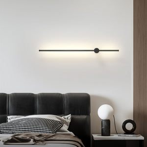 Modern LED Wall Light Minimalist Black Linear Sconce for Bedroom and Living Room