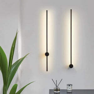 Modern LED Wall Light Minimalist Black Linear Sconce for Bedroom and Living Room