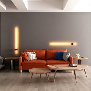 Modern LED Wall Light Minimalist Black Linear Sconce for Bedroom and Living Room