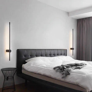 Modern LED Wall Light Minimalist Black Linear Sconce for Bedroom and Living Room