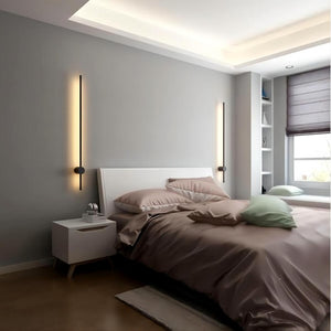 Modern LED Wall Light Minimalist Black Linear Sconce for Bedroom and Living Room