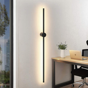 Modern LED Wall Light Minimalist Black Linear Sconce for Bedroom and Living Room