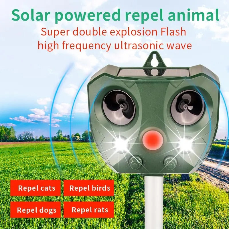 Solar Ultrasonic Bird Repeller For Garden Pest Control