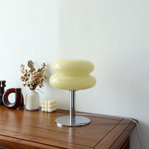 Striped Glass Mushroom Table Lamp Modern LED Light