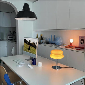 Striped Glass Mushroom Table Lamp Modern LED Light