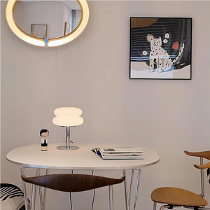 Striped Glass Mushroom Table Lamp Modern LED Light