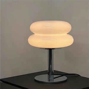 Striped Glass Mushroom Table Lamp Modern LED Light