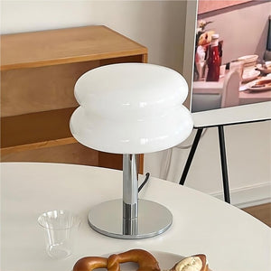 Striped Glass Mushroom Table Lamp Modern LED Light
