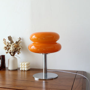 Striped Glass Mushroom Table Lamp Modern LED Light