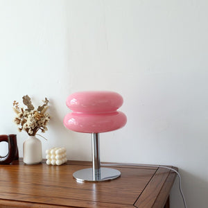 Striped Glass Mushroom Table Lamp Modern LED Light