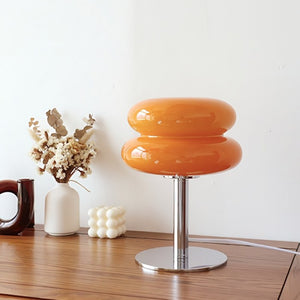 Striped Glass Mushroom Table Lamp Modern LED Light