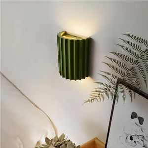 Modern Fluted Wall Light in Colourful Ribbed Resin Design