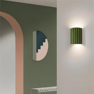Modern Fluted Wall Light in Colourful Ribbed Resin Design