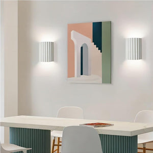 Modern Fluted Wall Light in Colourful Ribbed Resin Design