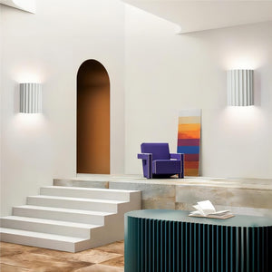 Modern Fluted Wall Light in Colourful Ribbed Resin Design