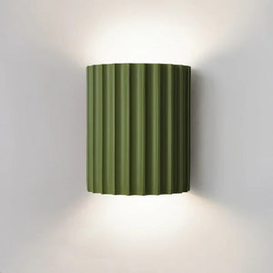Modern Fluted Wall Light in Colourful Ribbed Resin Design