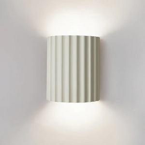 Modern Fluted Wall Light in Colourful Ribbed Resin Design
