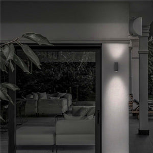 Modern Black Cube Wall Light with Up and Down LED Glow