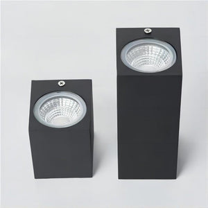 Modern Black Cube Wall Light with Up and Down LED Glow