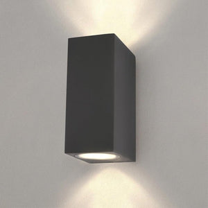 Modern Black Cube Wall Light with Up and Down LED Glow