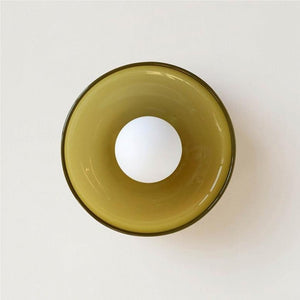 Morandi Glass Disc Orb Wall Light for Modern Interiors