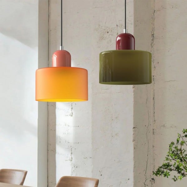 Morandi Glass Cylinder Pendant Light