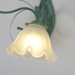 Vintage Lily Flower Wall Light with Frosted Glass Shade