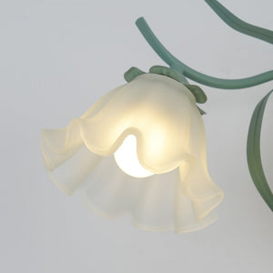 Vintage Lily Flower Wall Light with Frosted Glass Shade